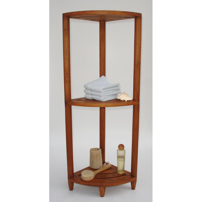 Rebrilliant Teak Corner Shower Caddy & Reviews Wayfair